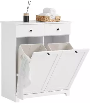 SoBuy Wäscheschrank 78x90x38cm weiß (BZR33)