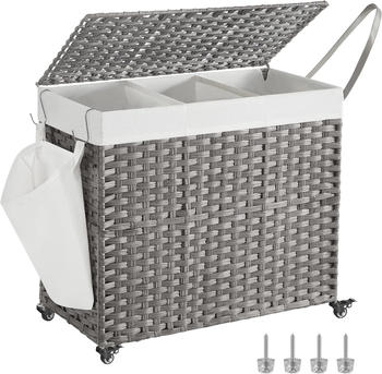 Songmics Wäschekorb mit Deckel 160 L (HBITT) grau