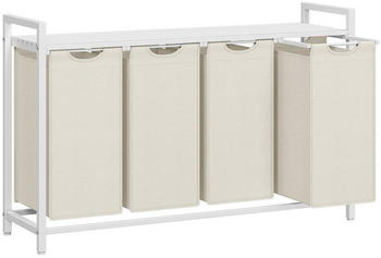 Vasagle W&auml;schekorb 4 x 40 L / 116x33x72 cm wei&szlig;