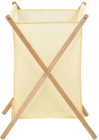 vidaXL W&auml;schekorb Zedernholz und Stoff Beige 42x41x64 cm