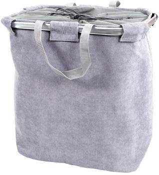 Mendler Wäschesammler HWC-C34 54x52x32cm 89l ~ cord grau - grau 73200