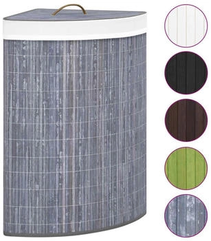 vidaXL Eck-W&auml;schekorb Bambus Grau 60 L - 320761