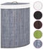 vidaXL Eck-Wäschekorb Bambus Grau 60 L - 320761