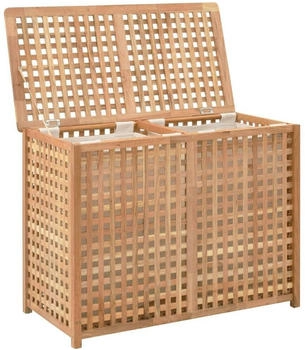 vidaXL Wäschetruhe Walnuss Massivholz : Größe - 87.5 x 46 x 67 cm - 247604XL