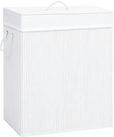 vidaXL Bambus-W&auml;schekorb mit 1 Fach Wei&szlig; 83 L