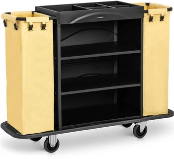 Uniprodo Servicewagen Hotel - 150 kg - 2 W&auml;schebeutel