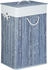 Relaxdays Wäschekorb grau, mit Deckel, aus Bambus, 43,5x65,5x33,5 cm , 83 Liter