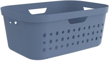 Rotho W&auml;schekorb Jona, blau, mit 4 Griffen, aus Kunststoff, 56,6x23,3x38,5 cm, 39 Liter