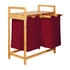 Lumaland Wäschekorb Bambus 73 x 64 x 33 cm - Dunkelrot – rot