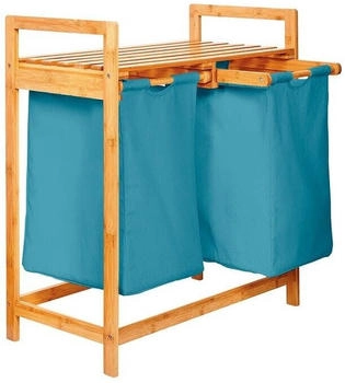 Lumaland W&auml;schekorb Bambus 73 x 64 x 33 cm &ndash; Blau