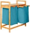 Lumaland Wäschekorb Bambus 73 x 64 x 33 cm – Blau