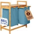 Lumaland Wäschekorb Bambus 73 x 64 x 33 cm – Blau