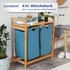 Lumaland Wäschekorb Bambus 73 x 64 x 33 cm – Blau