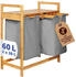 Lumaland Wäschekorb Bambus 73 x 64 x 33 cm – Dunkelgrau