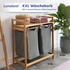 Lumaland Wäschekorb Bambus 73 x 64 x 33 cm – Dunkelgrau