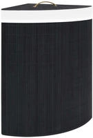 vidaXL Eck-W&auml;schekorb Bambus Schwarz 60 L