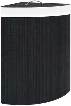 vidaXL Eck-Wäschekorb Bambus Schwarz 60 L - 320762