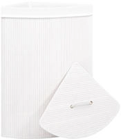 vidaXL Eck-W&auml;schekorb Bambus Wei&szlig; 60 L