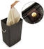 Relaxdays Wäschekorb schwarz, mit Deckel, aus Bambus, 43,5x65,5x33,5 cm , 83 Liter