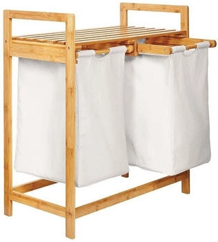 Lumaland W&auml;schekorb Bambus 73 x 64 x 33 - Wei&szlig;