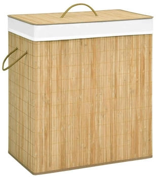 vidaXL Bambus-W&auml;schekorb mit 2 F&auml;chern 100 L - 320740
