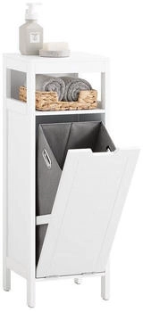 SoBuy BZR122-W Wäscheschrank mit ausklappbarem Wäschesack Weiß bht ca. 30x90x30cm