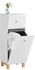 SoBuy BZR93-W Wäscheschrank mit ausklappbarem Wäschesack mit einner Schublade Weiß bht ca: 34x90x30cm