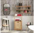 Relaxdays Wäscheschrank mit Wäschekorb, Bambus Badregal mit ausklappbarem Wäschesammler, hbt 100 x 45,5 x 33,5 cm, natur