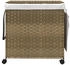 vidaXL Wäschekorb mit Rollen Deckel, Klappbar Wäschebox mit 3 Fächern Innentasche, Dunkelbraun 60x35x60,5cm Rattan