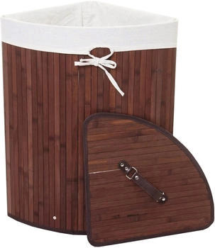 Mendler Eckwäschekorb HWC-C21 61x48x35cm 50l braun Bambus 61140