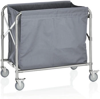 WAS Germany Wäschewagen, klappbar, 1 Wäschesack, 81,5 x 51,5 x 86 cm, Edelstahl/Nylon - weiß Edelstahl 4414 200