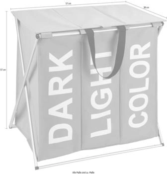 Wenko Wäschekorb Trio Top Taupe, mit 3 Fächern, aus Polyester, faltbar, 57x57x38 cm, 118 Liter Wenko Wäschekorb Trio Top Taupe, mit 3 Fächern, aus Polyester, faltbar, 57x57x38 cm, 118 Liter