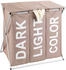 Wenko Wäschekorb Trio Top Taupe, mit 3 Fächern, aus Polyester, faltbar, 57x57x38 cm, 118 Liter