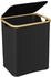 Wenko Bambus Wäschetruhe Uno Ecori in Schwarz 41 x 50 x 33 cm Rahmen: natur, Wäschesack: Schwarz, Brett: natur