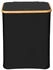 Wenko Bambus Wäschetruhe Uno Ecori in Schwarz 41 x 50 x 33 cm Rahmen: natur, Wäschesack: Schwarz, Brett: natur