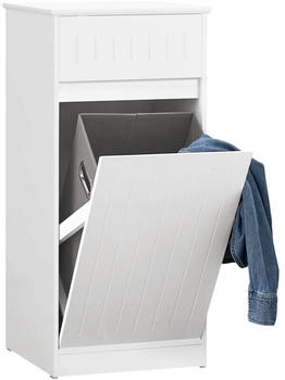SoBuy BZR110-W W&auml;scheschrank mit ausklappbarem Wei&szlig; BHT ca: 40x86x39cm