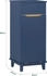 SoBuy BZR114-B Wäscheschrank mit ausklappbarem Wäschesack mit Glastür Blau bht ca. 40x96x40cm