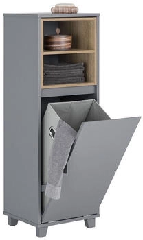 SoBuy BZR146-DG Wäscheschrank mit ausklappbarem Wäschesack mit 2 Fächern Dunkelgrau bht ca. 35x105x30cm