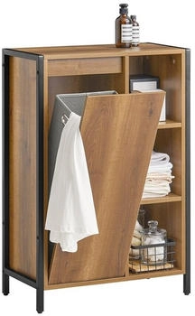 SoBuy BZR65-PF Wäscheschrank mit ausklappbarem Wäschesäcken Wäschesack Badmöbel Vintage bht ca.: 60x90x30cm