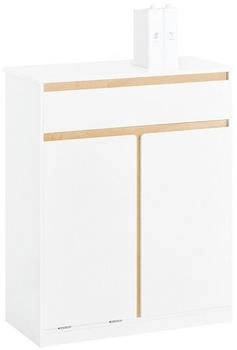 SoBuy BZR79-W W&auml;scheschrank mit ausklappbarem W&auml;sches&auml;cken W&auml;schesack Badm&ouml;bel Wei&szlig; bht ca. 71x85x33cm