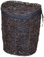 my home W&auml;schekorb Rattan-Geflecht, mit Stoffeinsatz und Deckel, H&ouml;he 62 cm