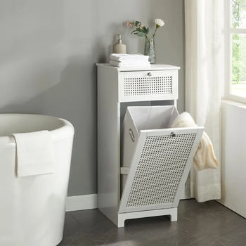en.casa W&auml;scheschrank 'Karls&oslash;y' Badschrank 90x38x40cm Wei&szlig;