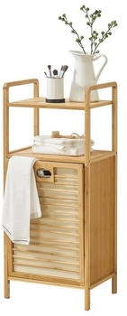 en.casa W&auml;scheregal Rendalen Bambus 40x30x95 cm Vlies faltbar klappbar