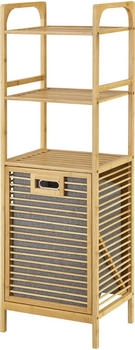 en.casa Bambus W&auml;scheregal Tidaholm 118 x 40 x 31 cm W&auml;scheschrank mit 2 Ablagen W&auml;schesammler