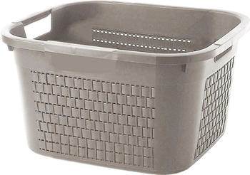 Rotho W&auml;schekorb Country Rattanoptik mit 2 Griffen 22L cappuccino