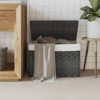 vidaXL W&auml;schekorb mit Deckel 55,5x35x34 cm Poly Rattan