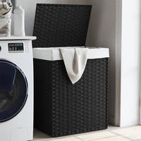vidaXL W&auml;schekorb mit Deckel 46x33x60 cm Poly Rattan