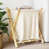 vidaXL W&auml;schekorb Cremewei&szlig; 45x55x63,5 cm Bambus