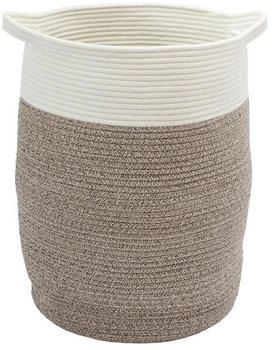 Aquanova Wäschekorb Osman, Weiß, Hellbraun, Textil, 45 L, oval, 49 cm, Badaccessoires, Wäschesäcke & Tonnen