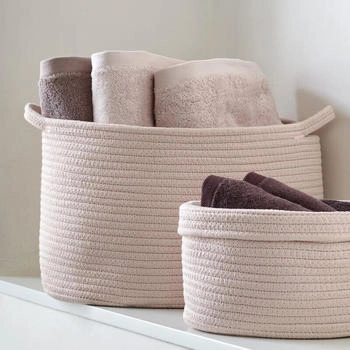 Aquanova Aufbewahrungsk&ouml;rbchen, Hellrosa, Textil, oval, 27x24x38 cm, Ordnen & Aufbewahren, Aufbewahrungsk&ouml;rbe